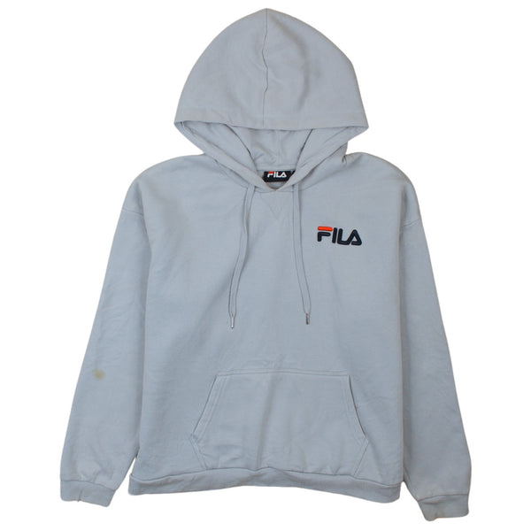 Fila 90's Drawstring Pockets Pullover Hoodie Large Blue
