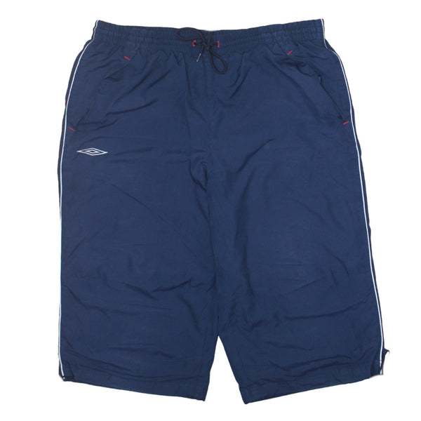 Umbro 90's Elasticated Waistband Drawstrings Baggy Chino Shorts 34 Navy Blue
