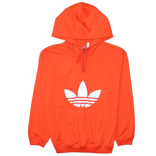 Adidas 90's Spellout Pullover Hoodie Small Orange