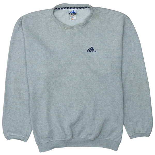 Adidas Vintage 90's Lightweight Crew Neck Sweatshirt Men Large Grey