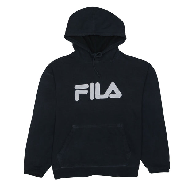 Fila 90's Spellout Pullover Hoodie Medium Black