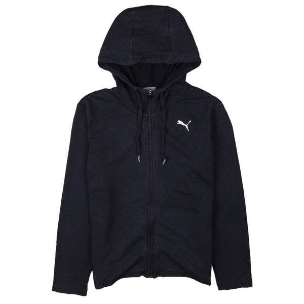 Puma 90's Vintage Black Sports Hoodie Medium Full Zip