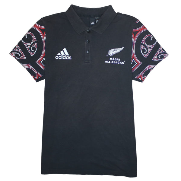 Adidas 90's Short Sleeves Quarter Button Polo Shirt Medium Black