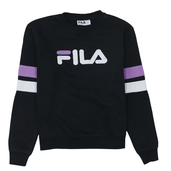 Fila 90's Spellout Crew Neck Sweatshirt Medium Black