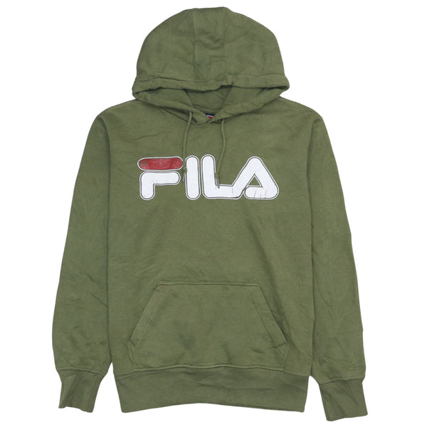 Fila 90's Vintage Green Spellout Pullover Hoodie Large