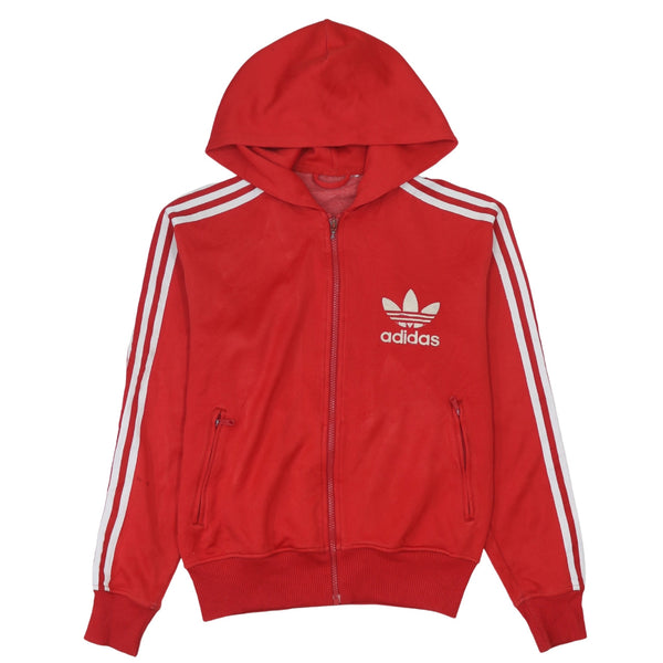 Adidas Vintage 90's Red Striped Sleeve Zip-Up Hoodie Men's Large