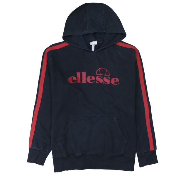 Ellesse 90's Spellout Pullover Hoodie Small Black