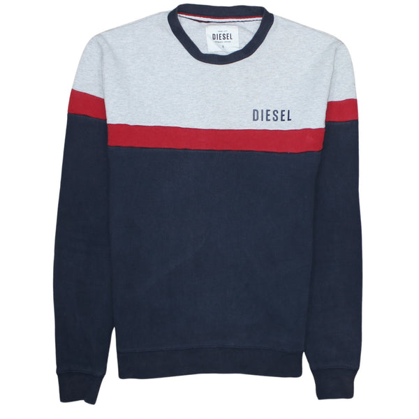 Diesel 90's Lightweight Crew Neck Sweatshirt Small Navy Blue