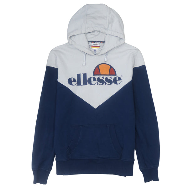 Ellesse 90's Spellout Navy Blue Pullover Hoodie Men's Small Vintage