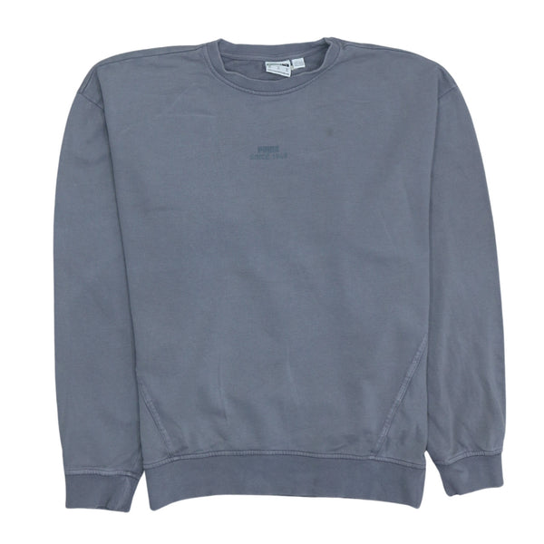 Puma 90's Grey Heavyweight Crew Neck Sweatshirt Men's XS Vintage