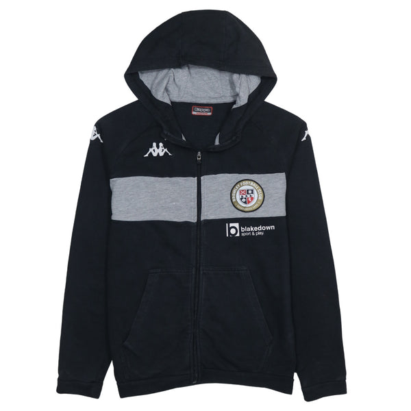 Kappa 90's Drawstring Pockets Full Zip Up Hoodie Medium Black
