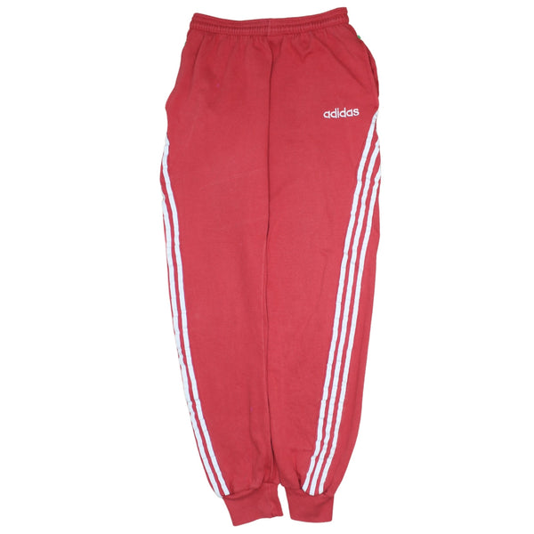 Adidas 90s Red Elastic Waist Joggers Sweatpants Men's Size 29 Cotton