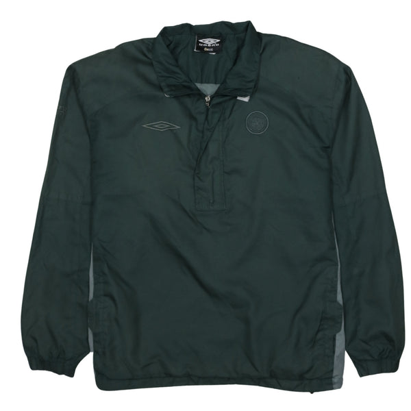 Umbro 90's Lightweight Quarter Zip Windbreaker Large Green