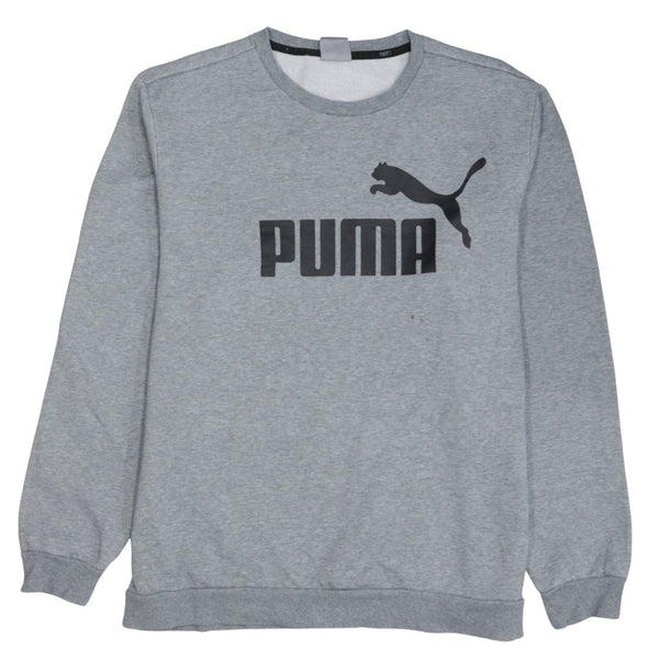 Puma 90's Spellout Crew Neck Sweatshirt XLarge Grey