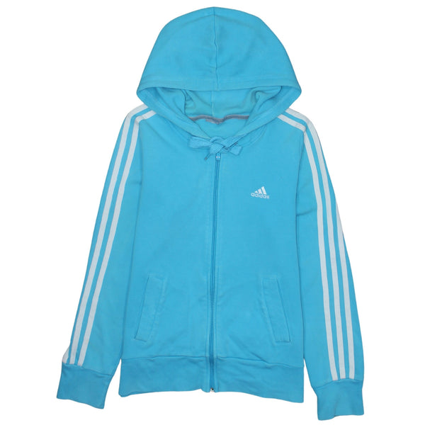 Adidas 90's Striped Sleeve Full Zip Up Hoodie XSmall  Blue