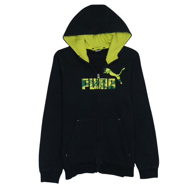Puma 90's Spellout Full Zip Up Hoodie XLarge Black