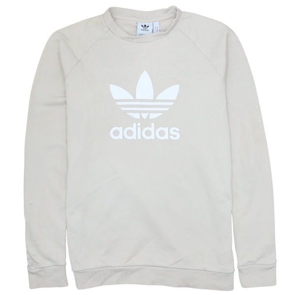 Adidas 90's Spellout Crew Neck Sweatshirt Medium Beige Cream