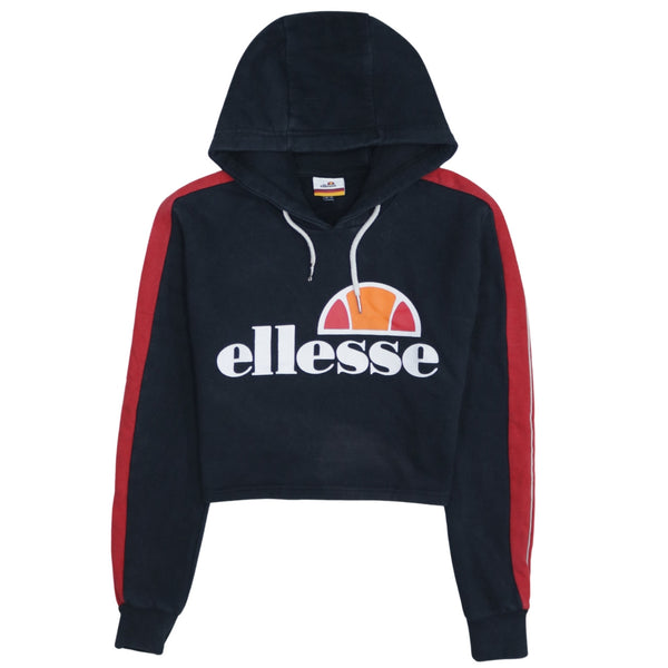 Ellesse 90's Spellout Pullover Hoodie Medium  Black