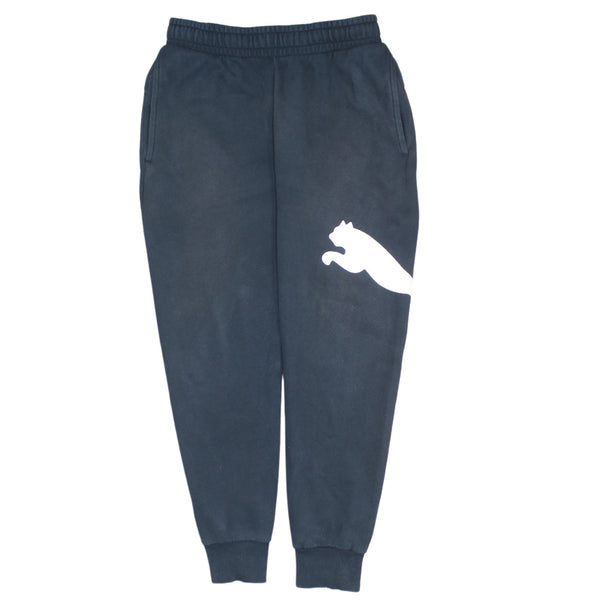 Puma Vintage 90's Black Joggers Sweatpants Small Elasticated Waistband