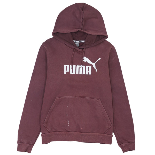Puma 90's Spellout Pullover Hoodie Large Burgundy Red