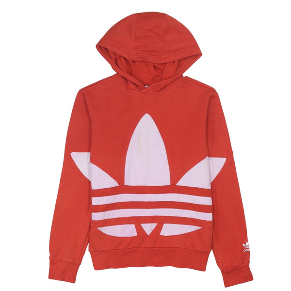 Adidas Red 90's Spellout Pullover Hoodie Women's Large