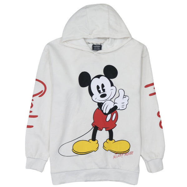 Disney 90's Mickey Mouse Pullover Hoodie XSmall  Beige Cream