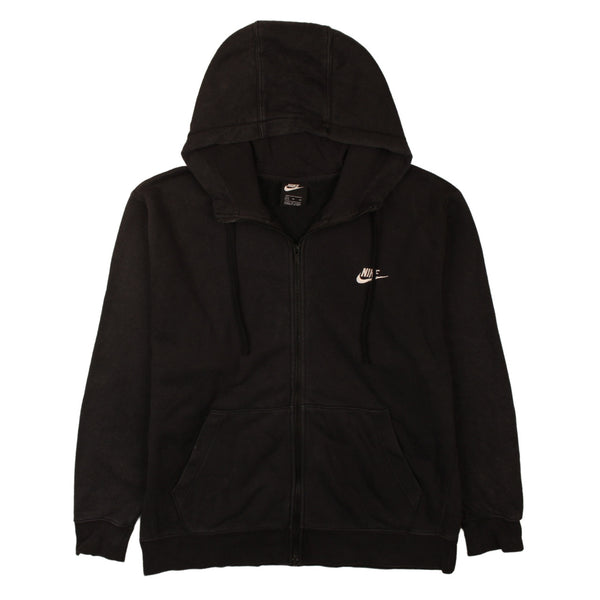 Nike 90's Black Swoosh Full Zip Up Hoodie Men's XLarge