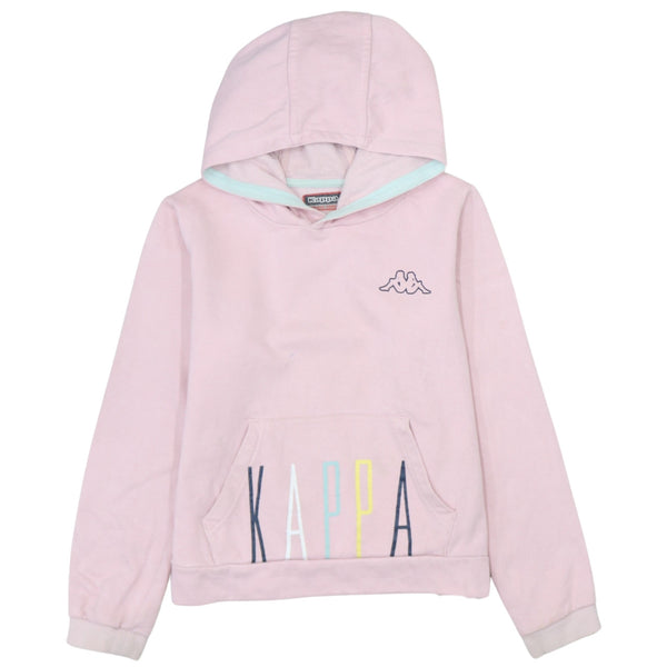 Kappa 90's Medium Pink Drawstring Pullover Hoodie with Pockets