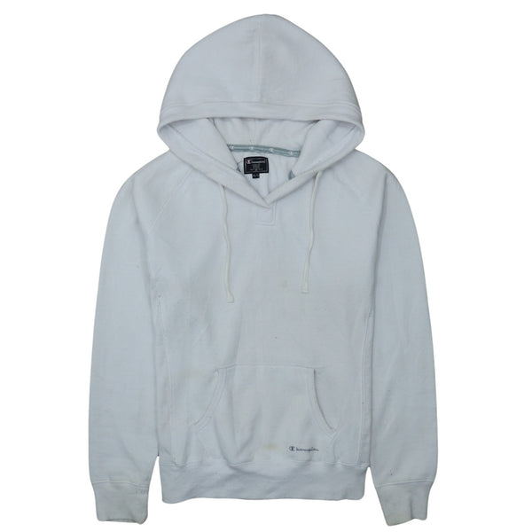 Champion 90's Drawstring Pockets Pullover Hoodie XLarge White