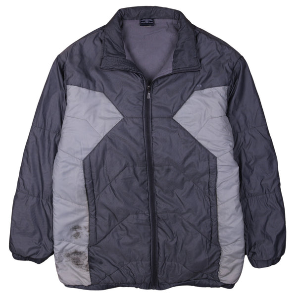 Vintage Umbro 90's Lightweight Full Zip Grey Puffer Jacket - Men's Large