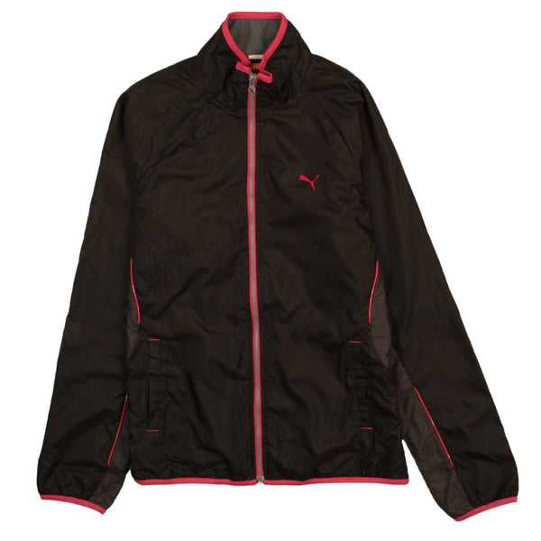Puma 90s Black Women's Large Windbreaker Vintage Lightweight Jacket