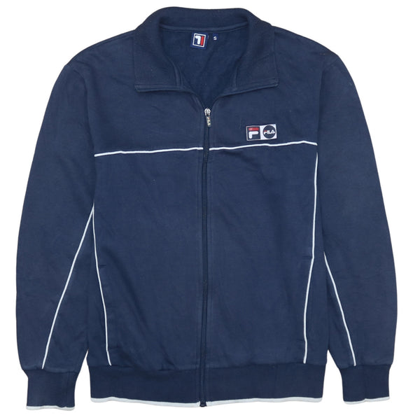 Fila 90's Heavyweight Full Zip Up Sweatshirt Small Navy Blue Vintage