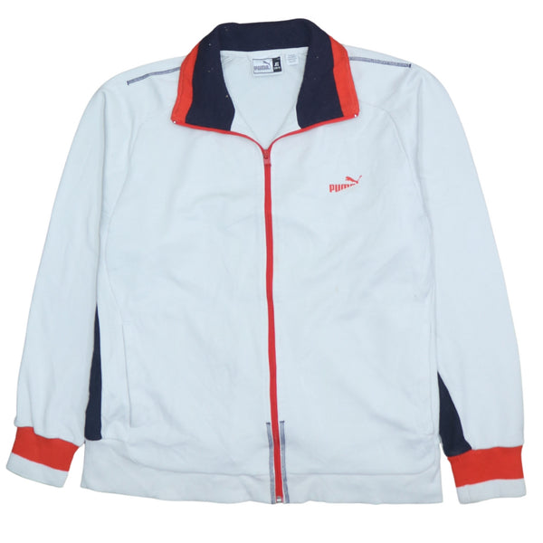 Puma 90's Vintage Lightweight Full Zip Sweatshirt XLarge White