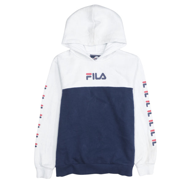 Fila 90's Lightweight Pullover Hoodie Small  Navy Blue