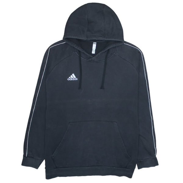 Adidas 90's Drawstring Pockets Pullover Hoodie XLarge Black