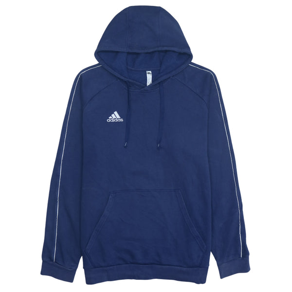 Adidas Vintage 90's XLarge Blue Pullover Hoodie with Drawstring Pockets