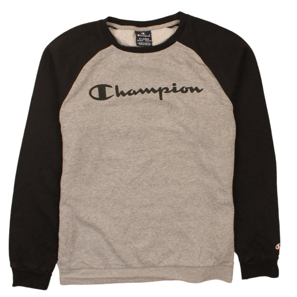 Champion Vintage 90's Crew Neck Sweatshirt XL Grey Spellout Logo