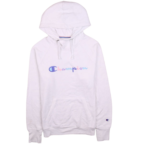Champion 90's Vintage White Spellout Pullover Hoodie Women's M