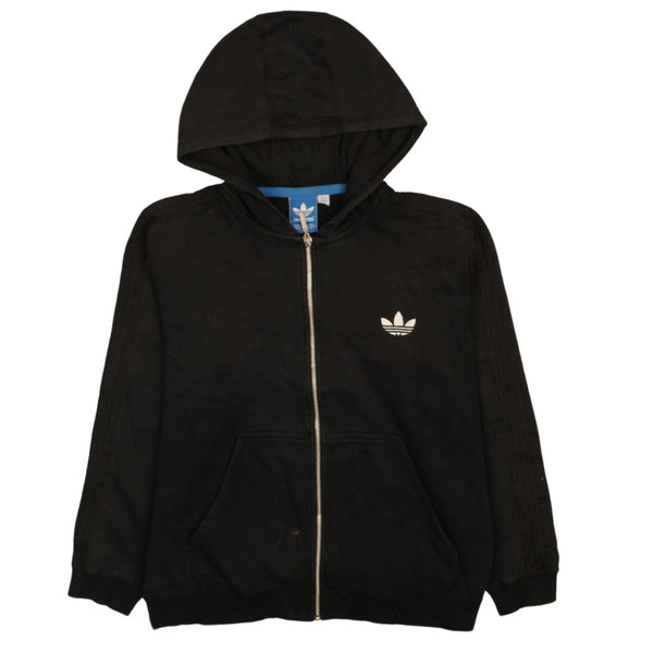 Adidas Vintage 90s Black XLarge Hoodie Striped Sleeves Full Zip