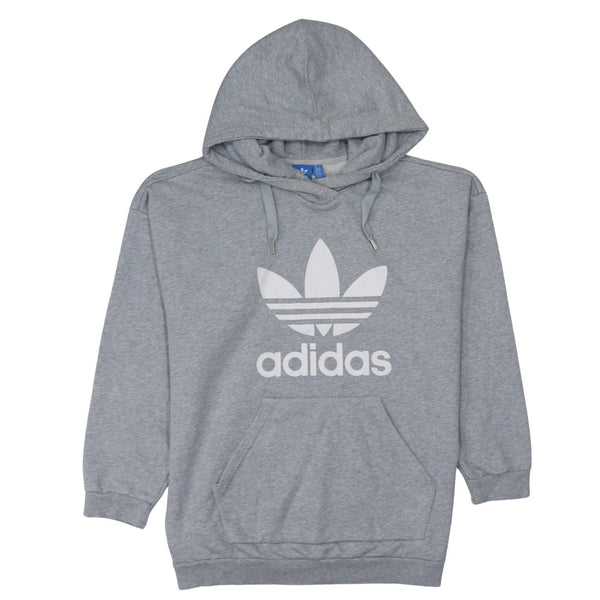 Adidas 90's Spellout Pullover Hoodie Large Grey