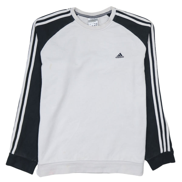 Adidas 90's Black Striped Sleeve Crew Neck Sweatshirt Men's Medium