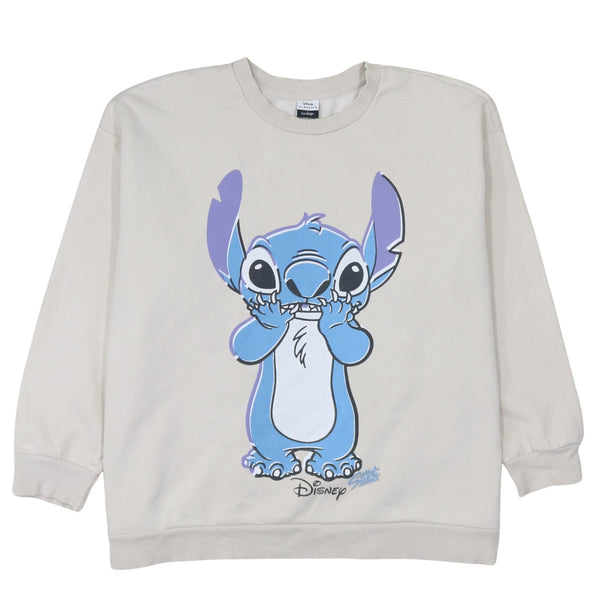 Disney 90's Stitch Crew Neck Sweatshirt XLarge Beige Cream