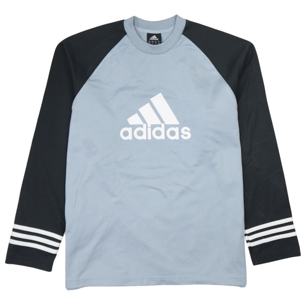 Adidas 90's Vintage Grey Spellout Crew Neck Sweatshirt Medium