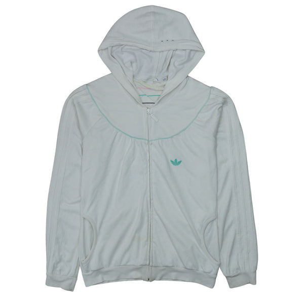 Adidas 90's Sportswear Full Zip Up Hoodie Medium  White