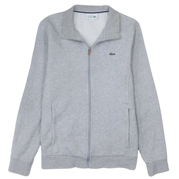 Vintage Lacoste 90's Lightweight Full Zip Up Sweatshirt Large Grey