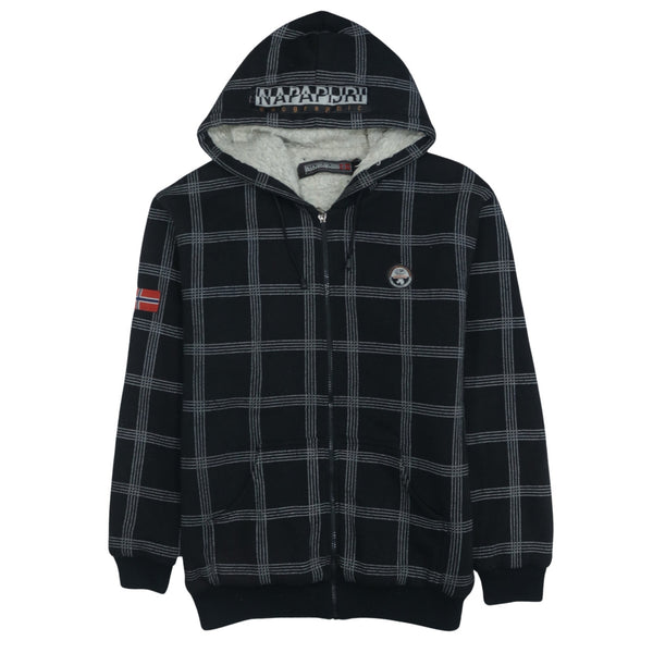 Vintage Napapijri 90s Full Zip Hoodie Medium Black