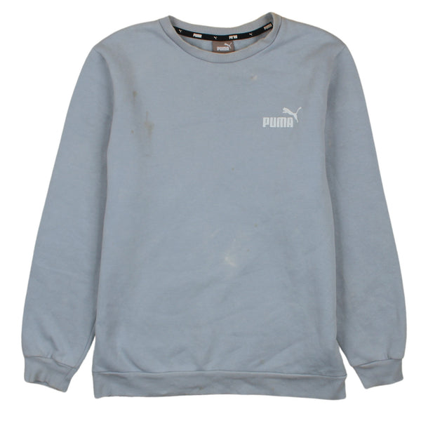 Puma 90s Vintage Men's Medium Blue Heavyweight Crew Neck Sweatshirt