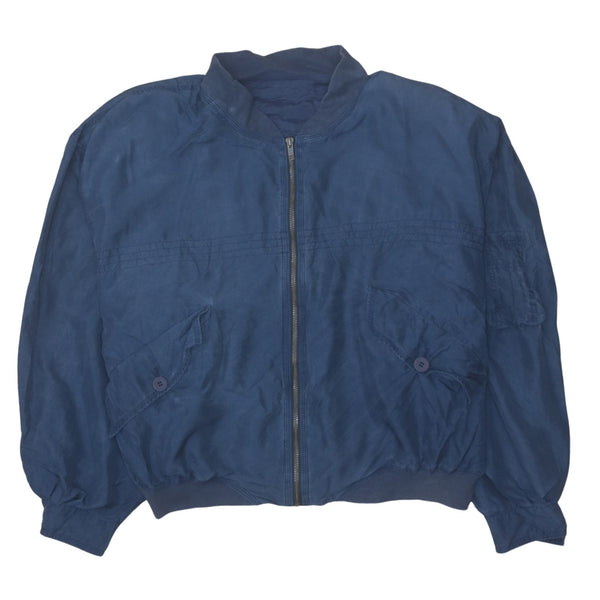 Vintage 90's Active Navy Blue Lightweight Windbreaker Jacket - Men's L