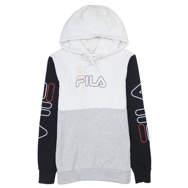 Fila 90's Spellout Pullover Hoodie XS Grey Unisex Vintage