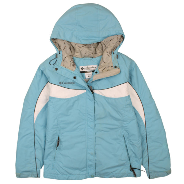 Columbia 90's Hooded Full Zip Up Windbreaker Medium Blue